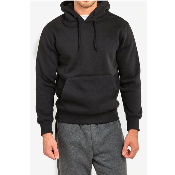 Men's Pullover Hoodie with Kangaroo Pockets. Size: 3XL. Black - Picture 2 of 4